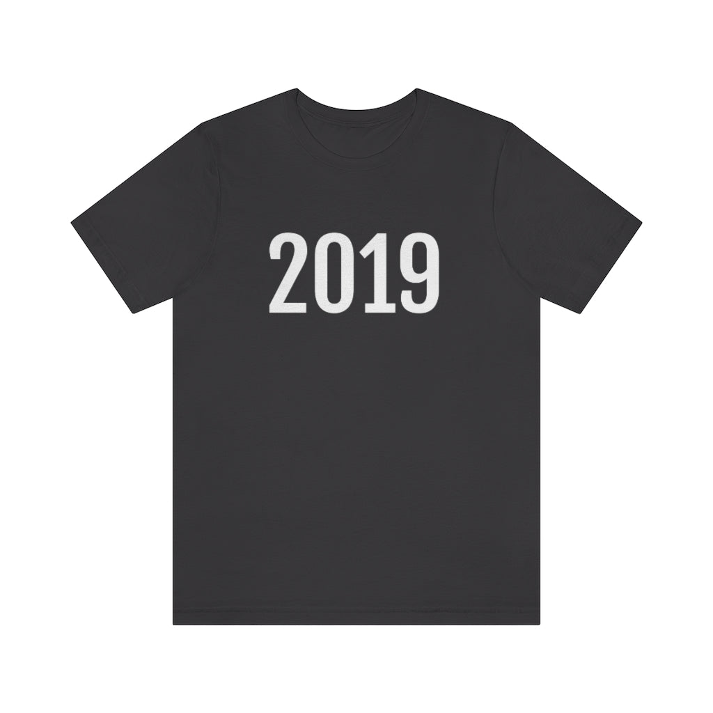 T-Shirt with Number 2019 On | Numbered Tee Dark Grey T-Shirt Petrova Designs