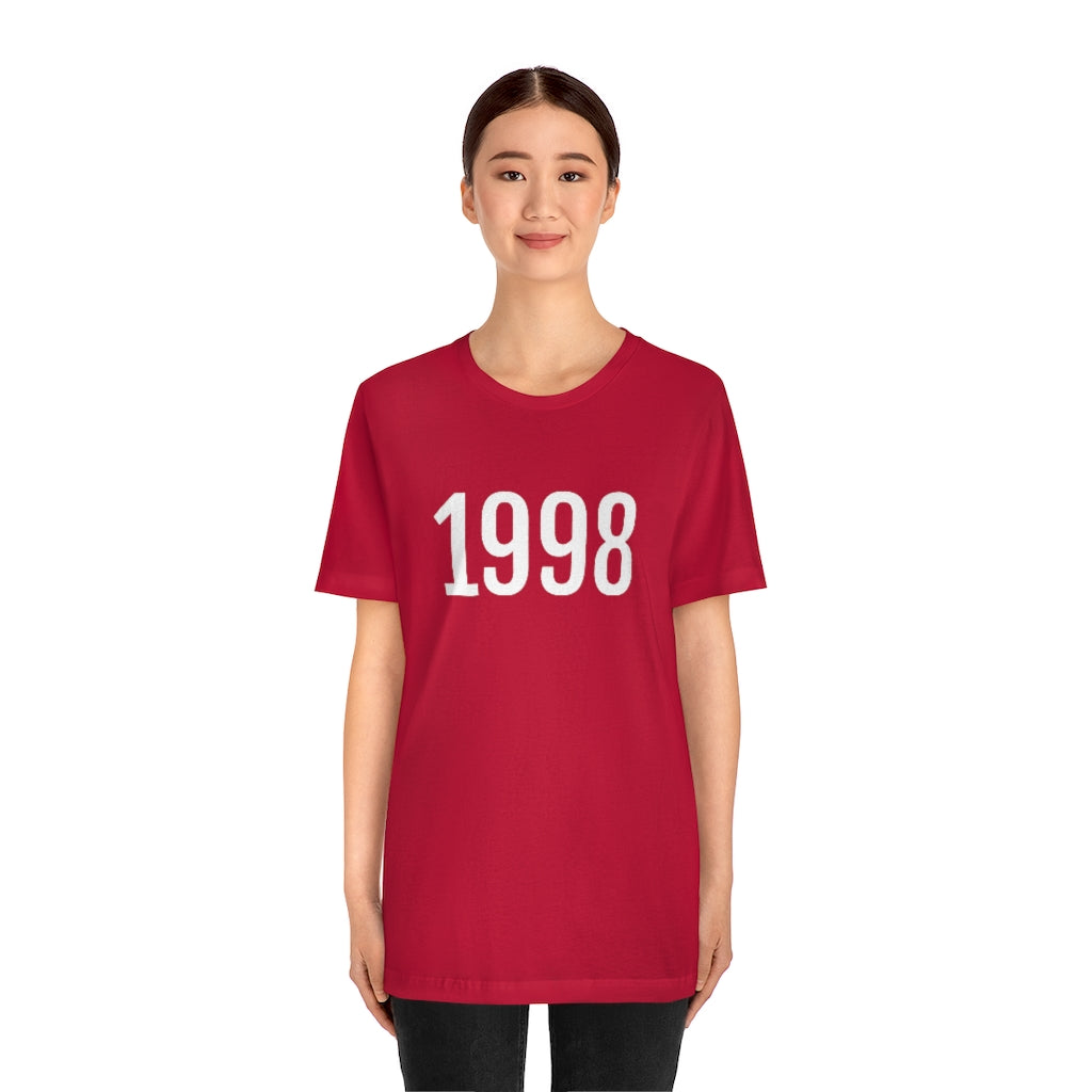 T-Shirt with Number 1998 On | Numbered Tee T-Shirt Petrova Designs