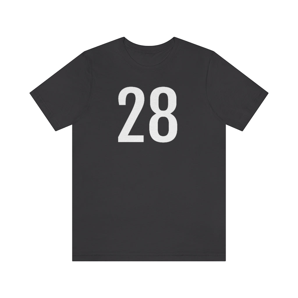 T-Shirt with Number 28 On | Numbered Tee Dark Grey T-Shirt Petrova Designs