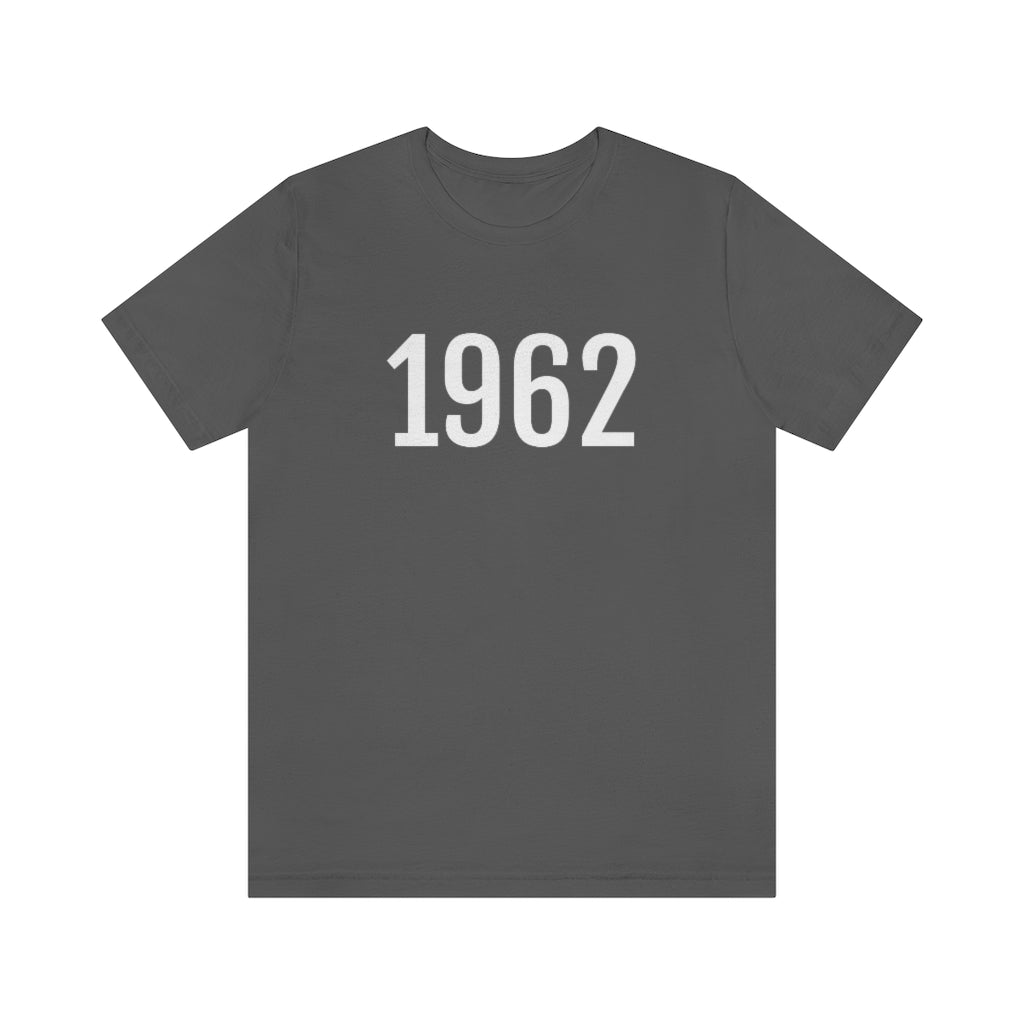 T-Shirt with Number 1962 On | Numbered Tee Asphalt T-Shirt Petrova Designs