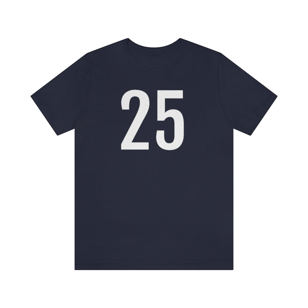 T-Shirt with Number 25 On | Numbered Tee Navy T-Shirt Petrova Designs