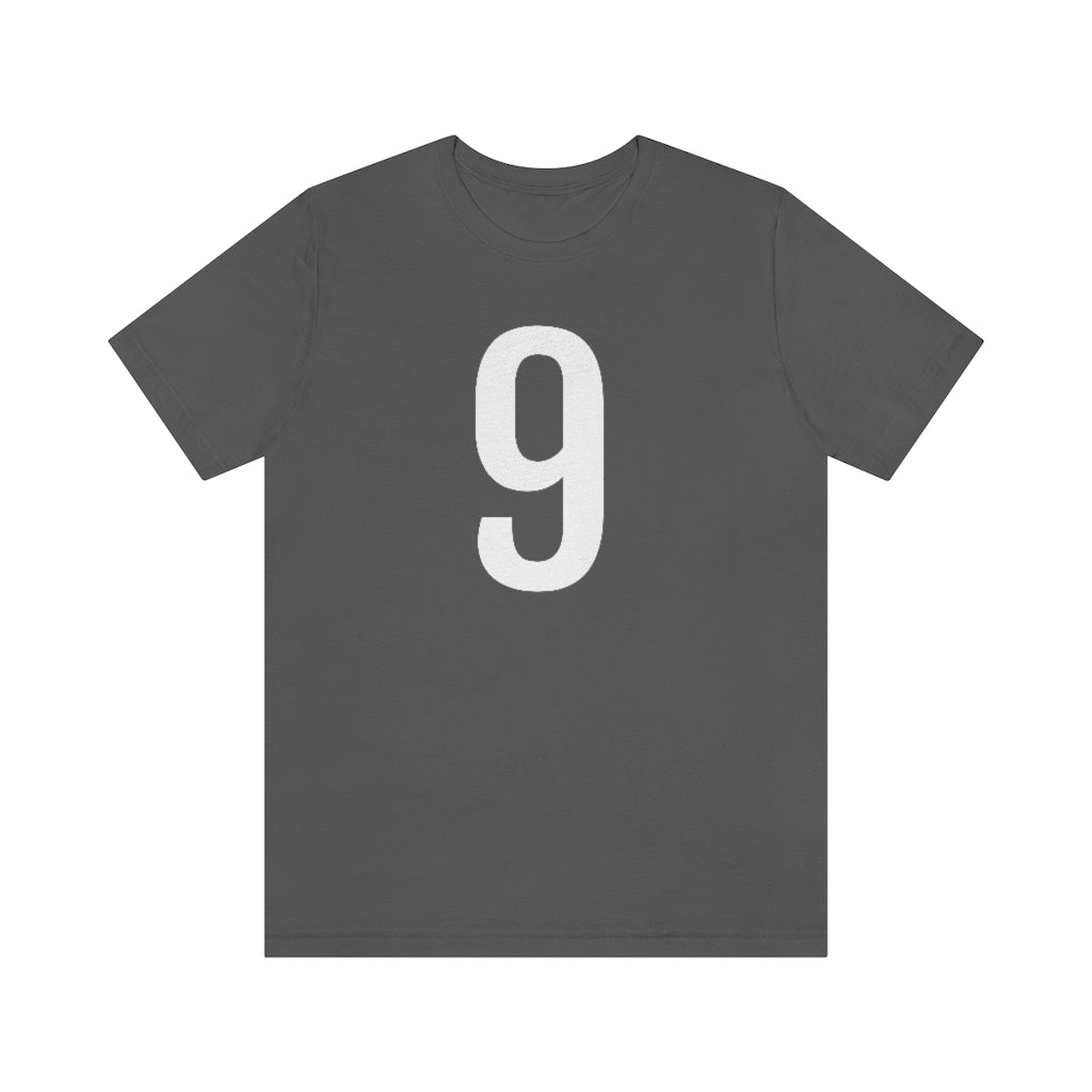 T-Shirt with Number 9 On | Numbered Tee Asphalt T-Shirt Petrova Designs