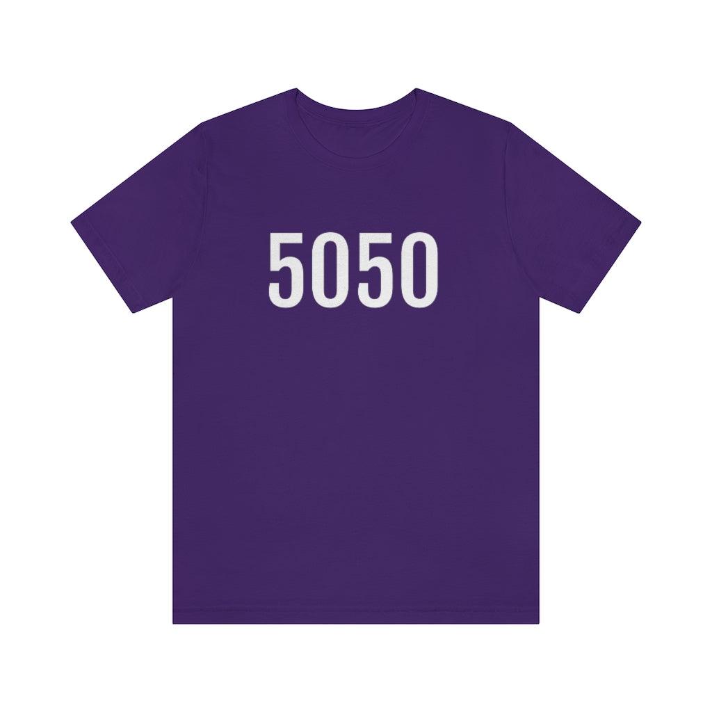 T-Shirt with Number 5050 On | Numbered Tee Team Purple T-Shirt Petrova Designs