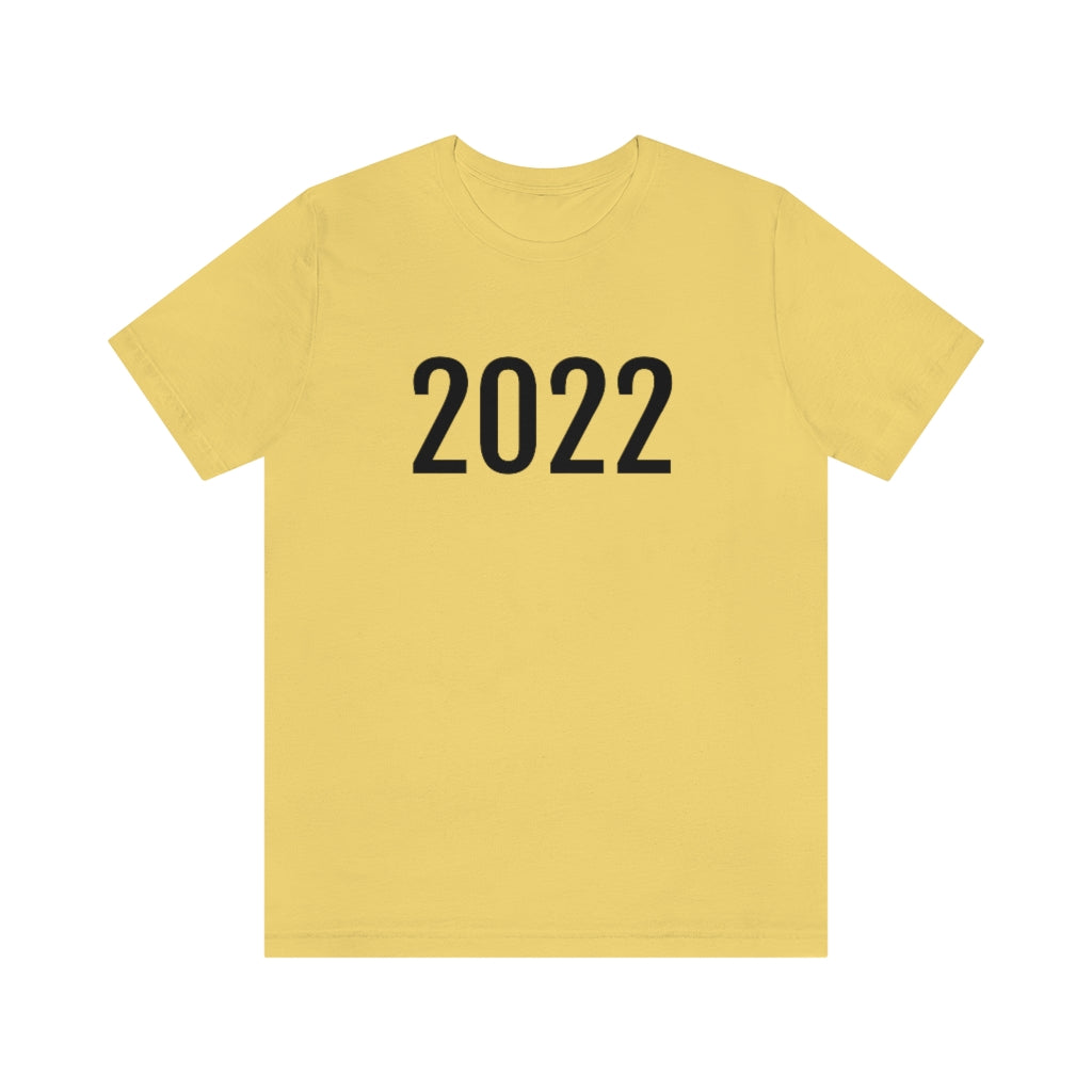 T-Shirt with Number 2022 On | Numbered Tee Yellow T-Shirt Petrova Designs