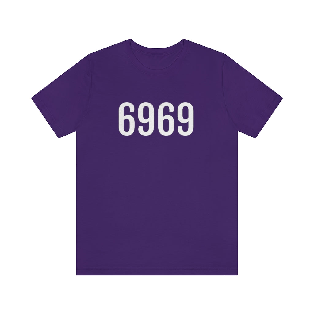 T-Shirt with Number 6969 On | Numbered Tee Team Purple T-Shirt Petrova Designs