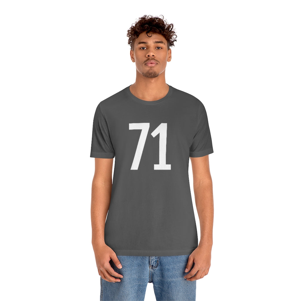 T-Shirt with Number 71 On | Numbered Tee T-Shirt Petrova Designs