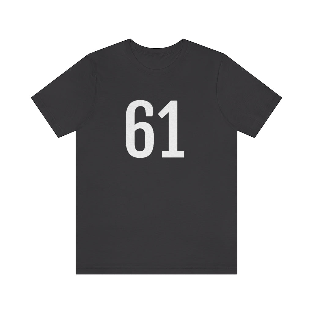 T-Shirt with Number 61 On | Numbered Tee Dark Grey T-Shirt Petrova Designs