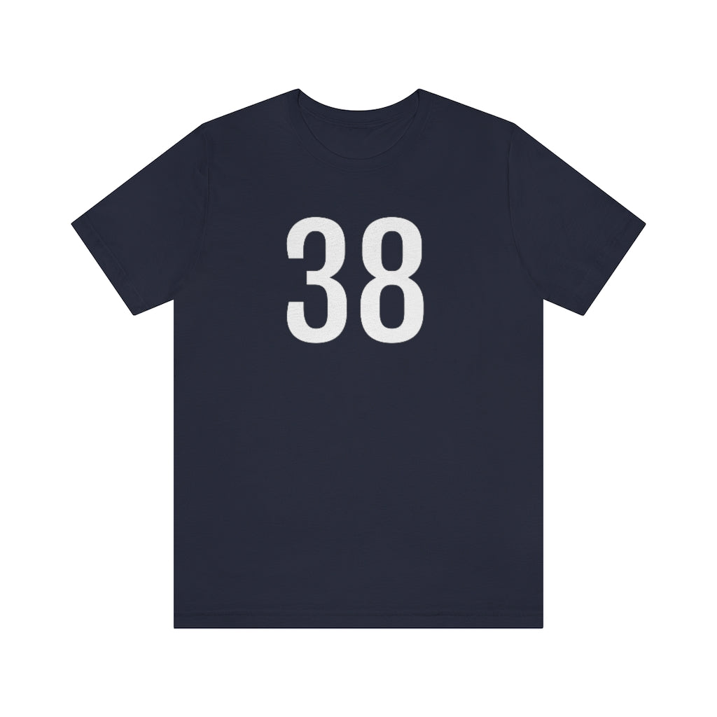 T-Shirt with Number 38 On | Numbered Tee Navy T-Shirt Petrova Designs
