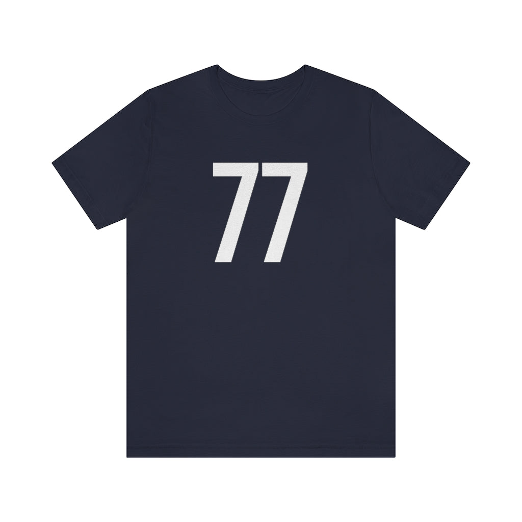 T-Shirt with Number 77 On | Numbered Tee Navy T-Shirt Petrova Designs