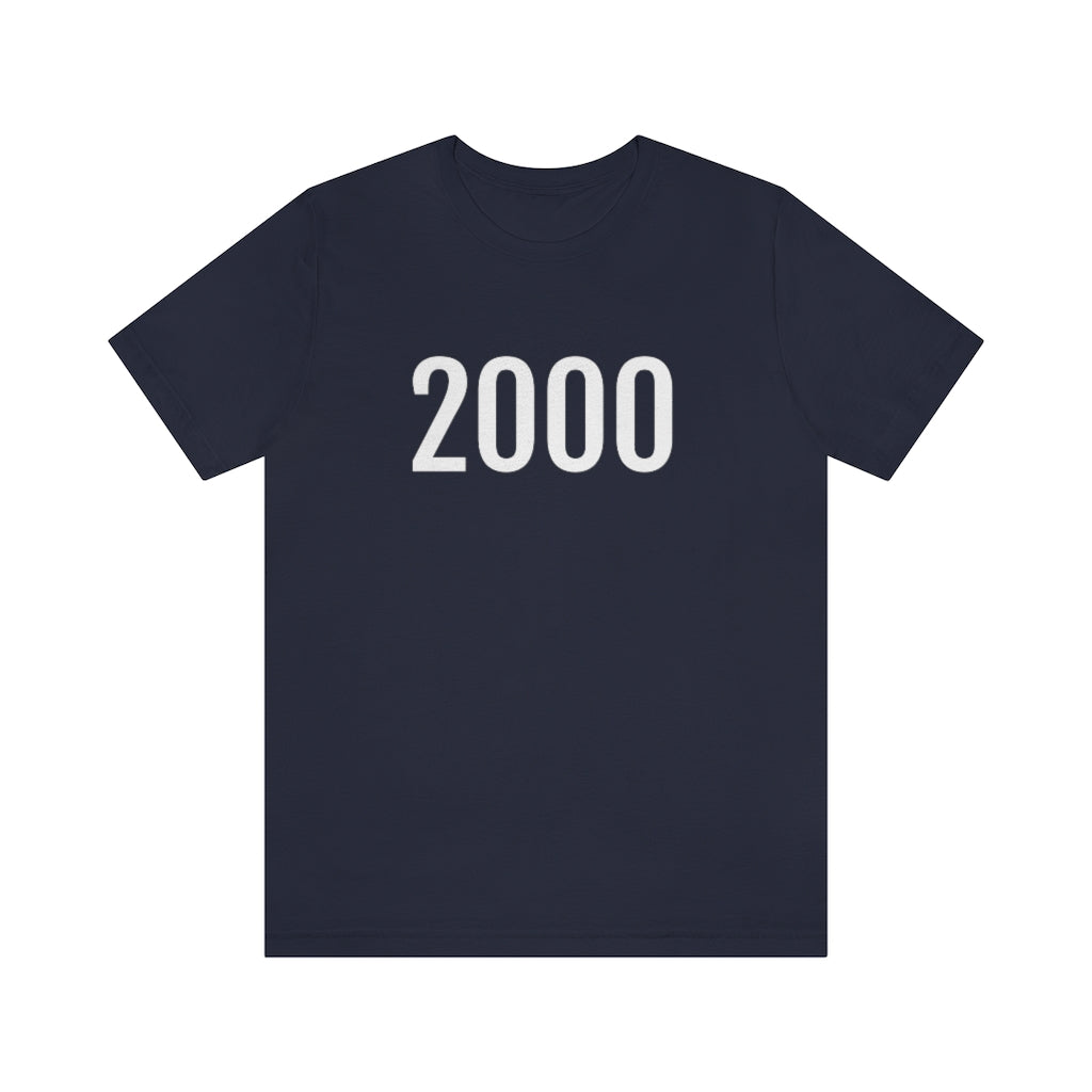T-Shirt with Number 2000 On | Numbered Tee Navy T-Shirt Petrova Designs