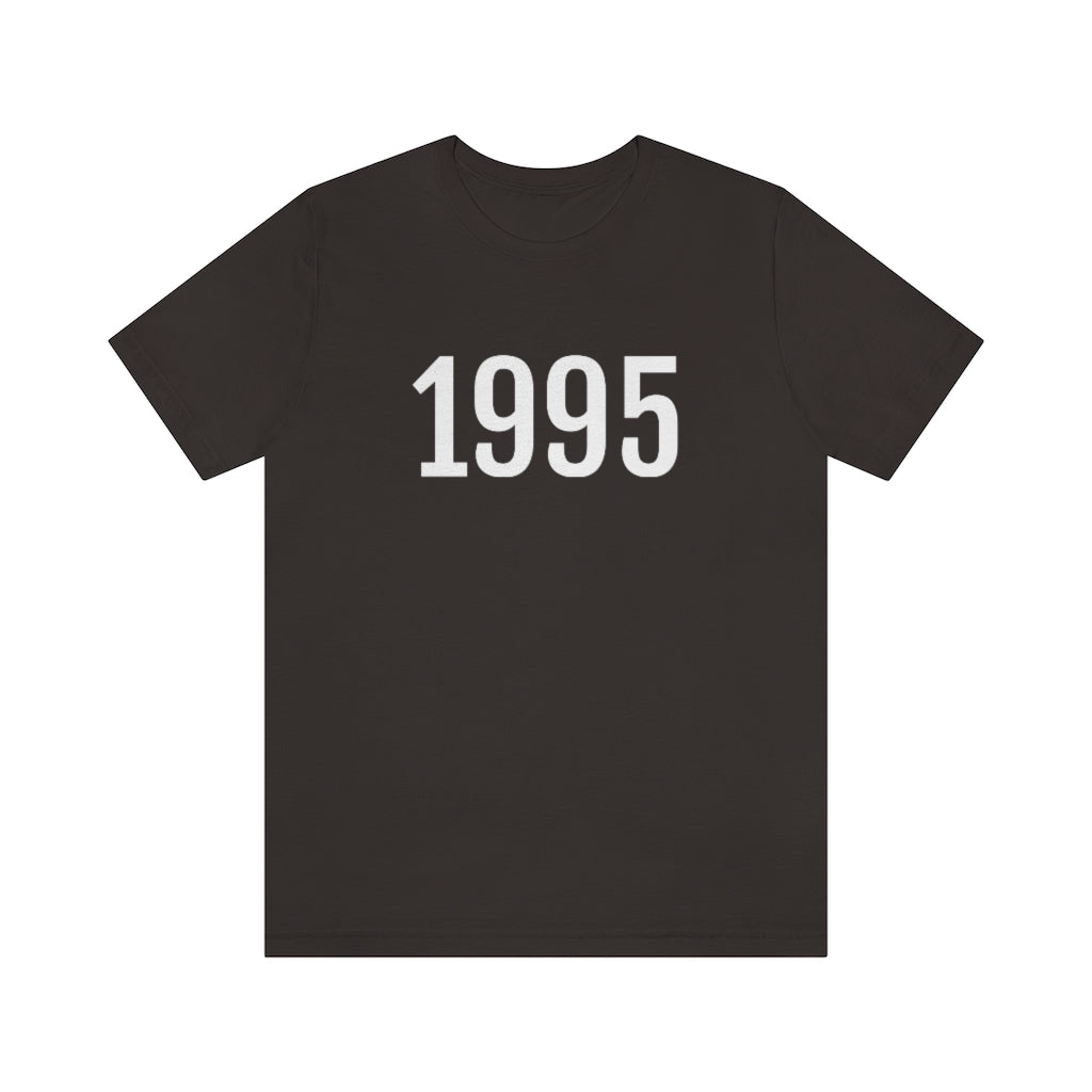 T-Shirt with Number 1995 On | Numbered Tee Brown T-Shirt Petrova Designs