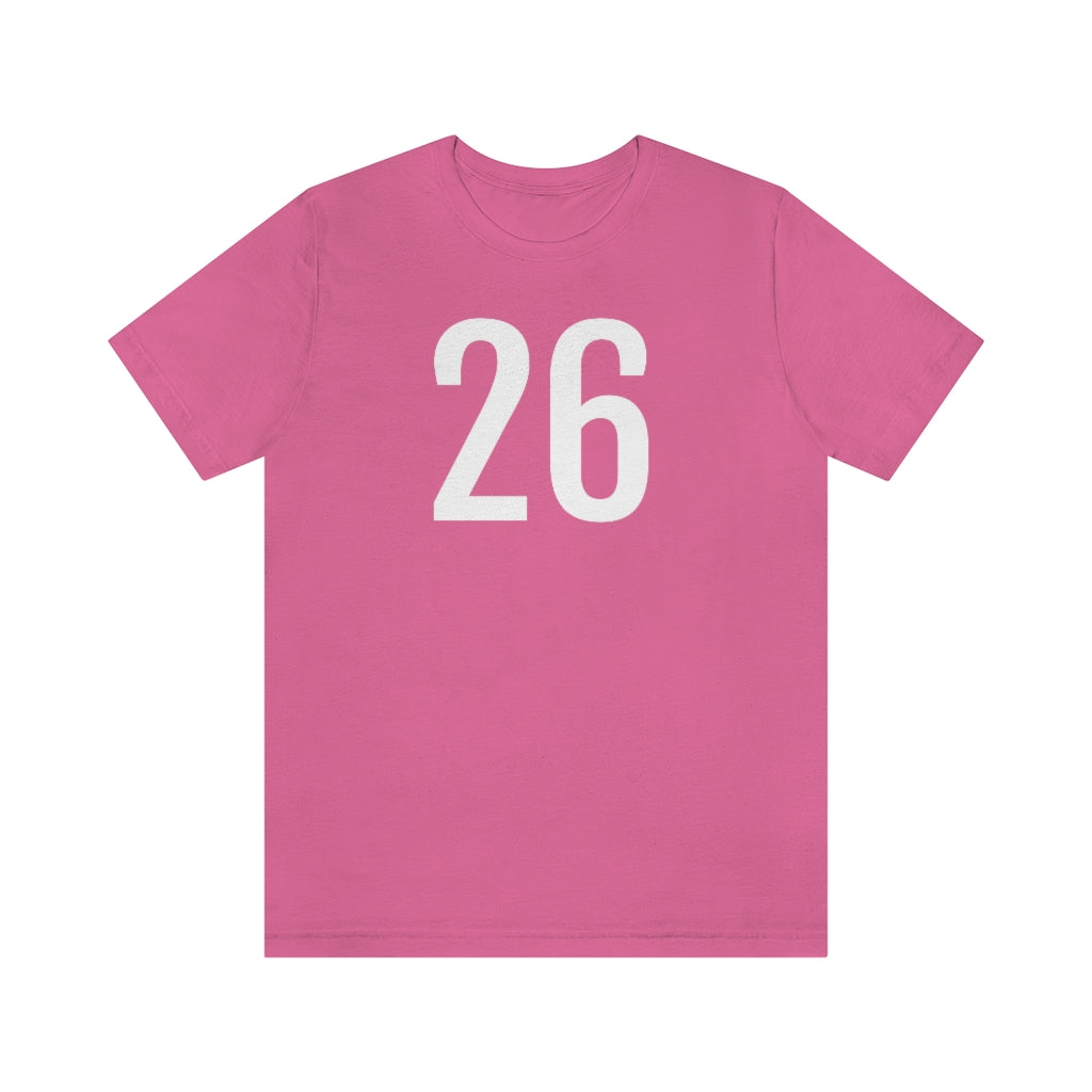 T-Shirt with Number 26 On | Numbered Tee Charity Pink T-Shirt Petrova Designs