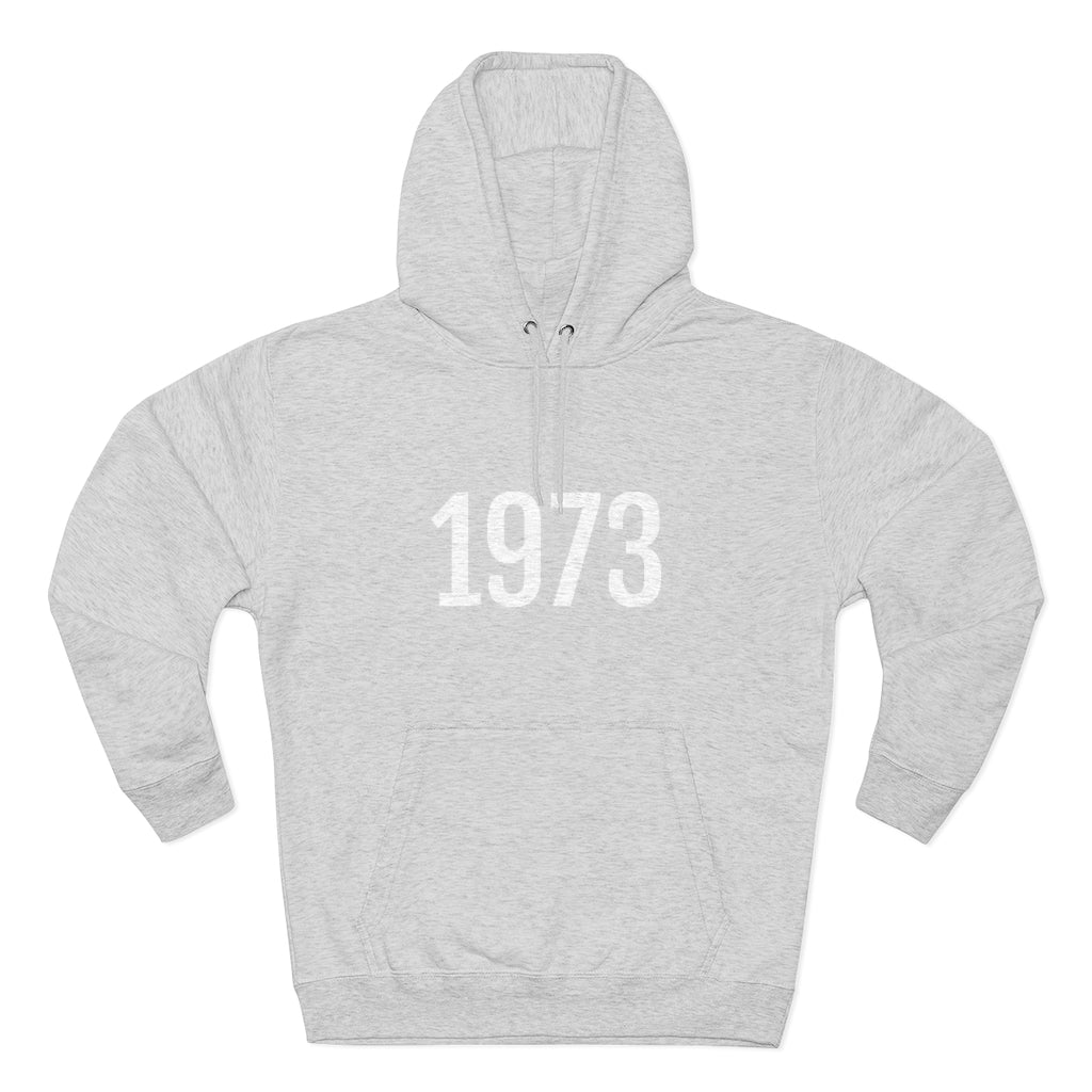 Number 1973 Hoodie | 1973 Sweatshirt with Number On Heather Grey Hoodie Petrova Designs