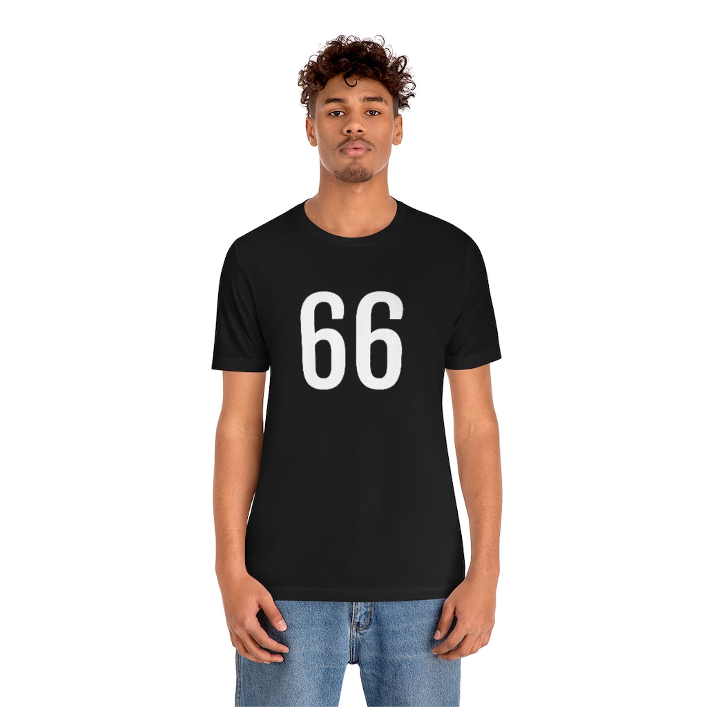 T-Shirt with Number 66 On | Numbered Tee T-Shirt Petrova Designs