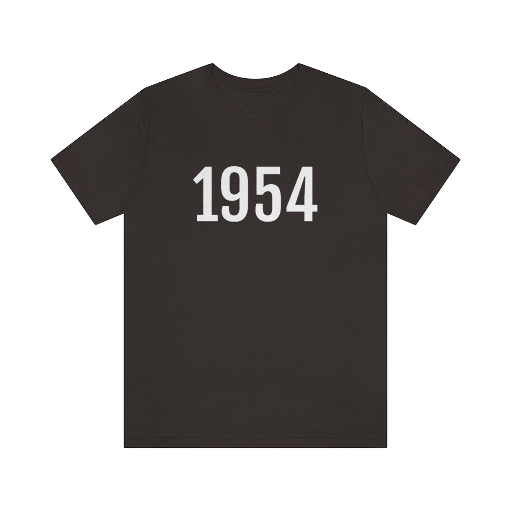 T-Shirt with Number 1954 On | Numbered Tee Brown T-Shirt Petrova Designs