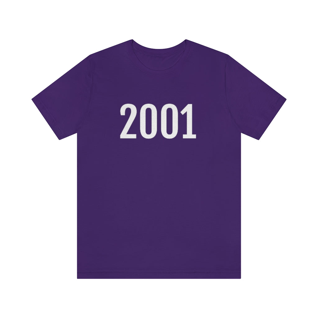 T-Shirt with Number 2001 On | Numbered Tee Team Purple T-Shirt Petrova Designs