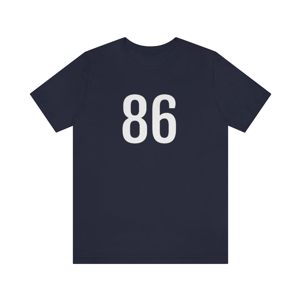 T-Shirt with Number 86 On | Numbered Tee Navy T-Shirt Petrova Designs