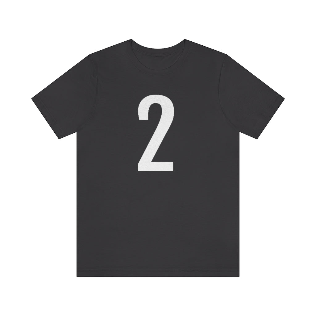 T-Shirt with Number 2 On | Numbered Tee Dark Grey T-Shirt Petrova Designs
