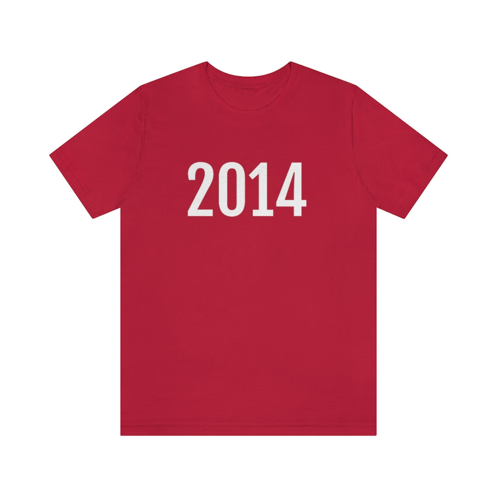 T-Shirt with Number 2014 On | Numbered Tee Red T-Shirt Petrova Designs