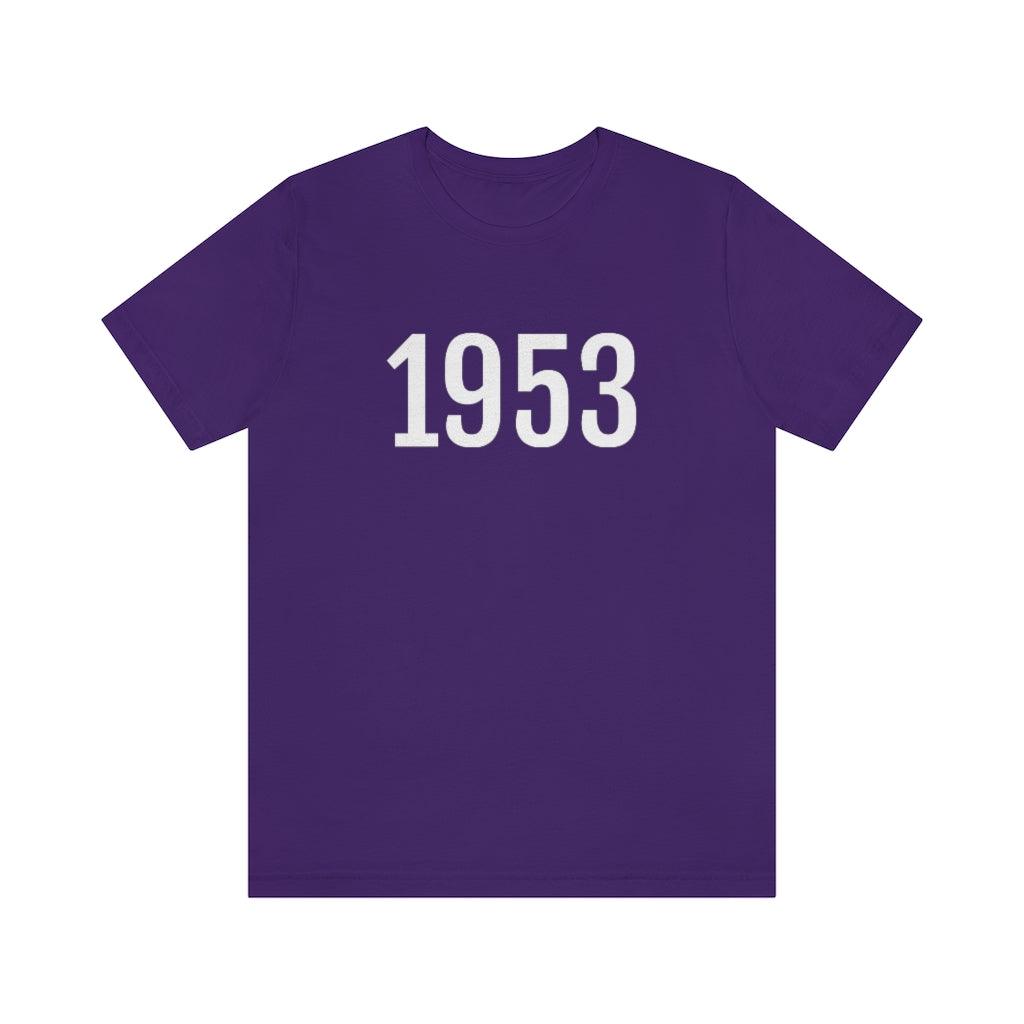 T-Shirt with Number 1953 On | Numbered Tee Team Purple T-Shirt Petrova Designs