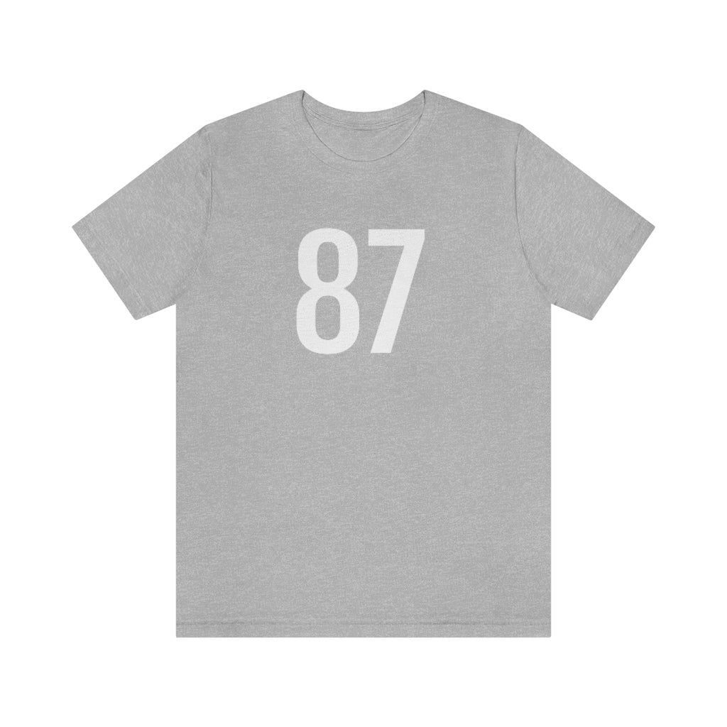 T-Shirt with Number 87 On | Numbered Tee Athletic Heather T-Shirt Petrova Designs