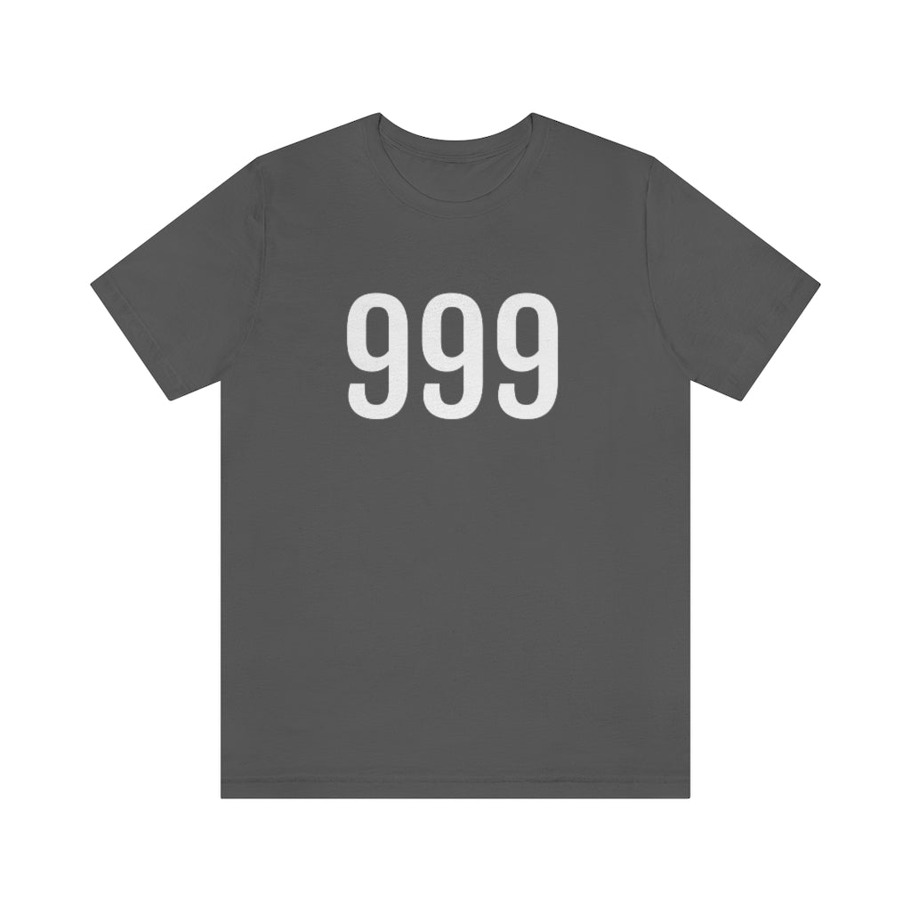 T-Shirt with Number 999 On | Numbered Tee Asphalt T-Shirt Petrova Designs