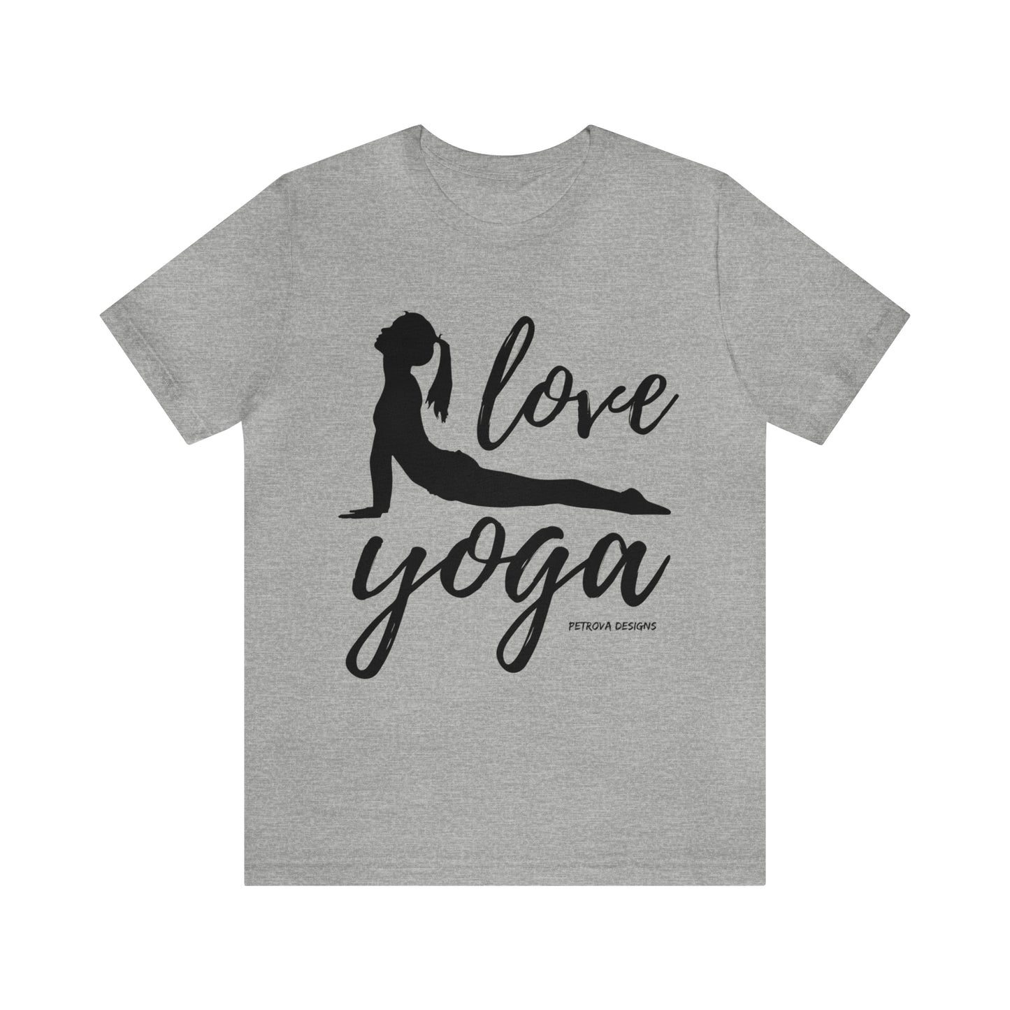 Athletic Heather T-Shirt Tshirt Design Gift for Friend and Family Short Sleeved Shirt Yoga Petrova Designs