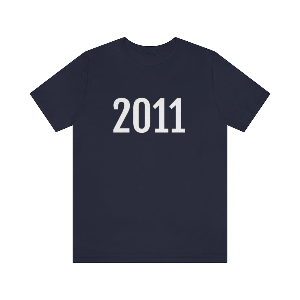 T-Shirt with Number 2011 On | Numbered Tee Navy T-Shirt Petrova Designs