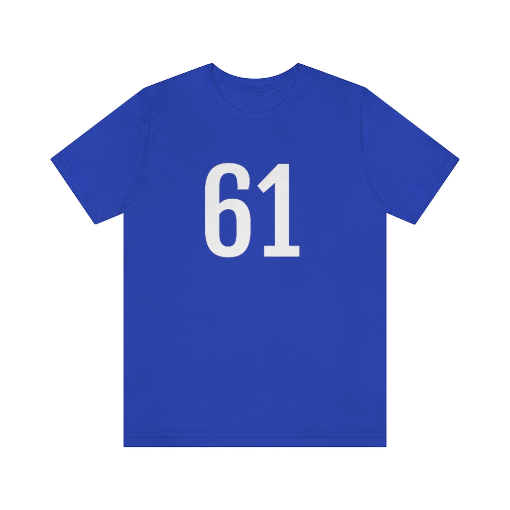T-Shirt with Number 61 On | Numbered Tee True Royal T-Shirt Petrova Designs
