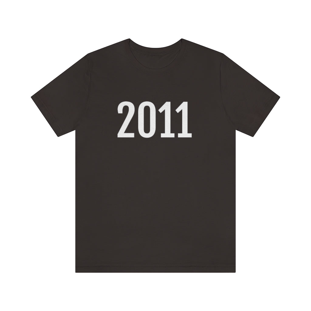 T-Shirt with Number 2011 On | Numbered Tee Brown T-Shirt Petrova Designs