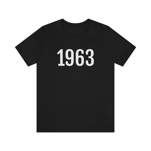 T-Shirt with Number 1963 On | Numbered Tee Black T-Shirt Petrova Designs