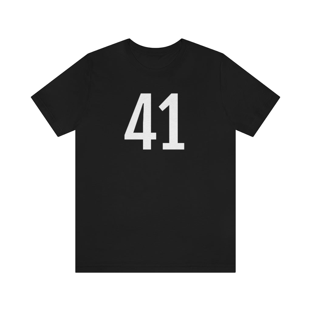 T-Shirt with Number 41 On | Numbered Tee Black T-Shirt Petrova Designs