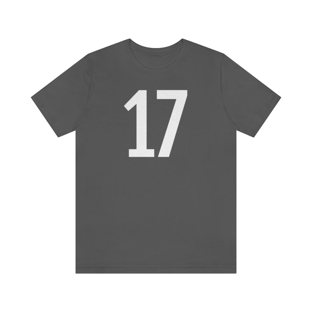 T-Shirt with Number 17 On | Numbered Tee Asphalt T-Shirt Petrova Designs