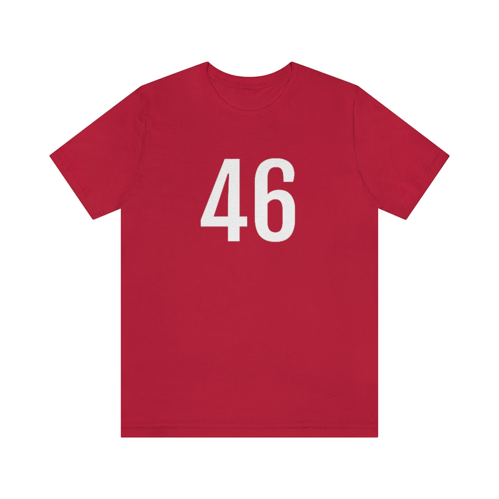 T-Shirt with Number 46 On | Numbered Tee Red T-Shirt Petrova Designs