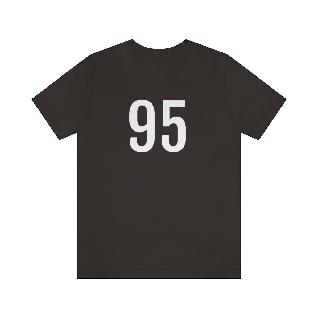 T-Shirt with Number 95 On | Numbered Tee Brown T-Shirt Petrova Designs