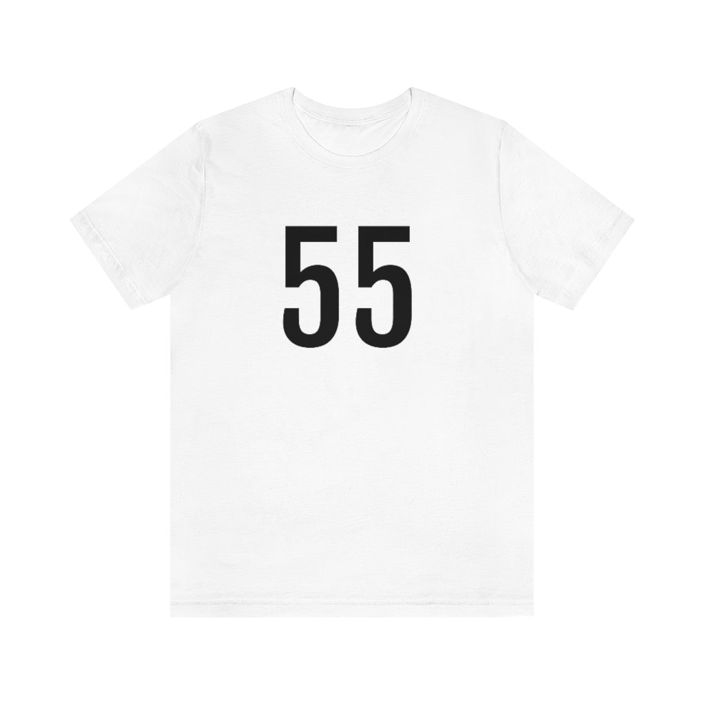T-Shirt with Number 55 On | Numbered Tee White T-Shirt Petrova Designs