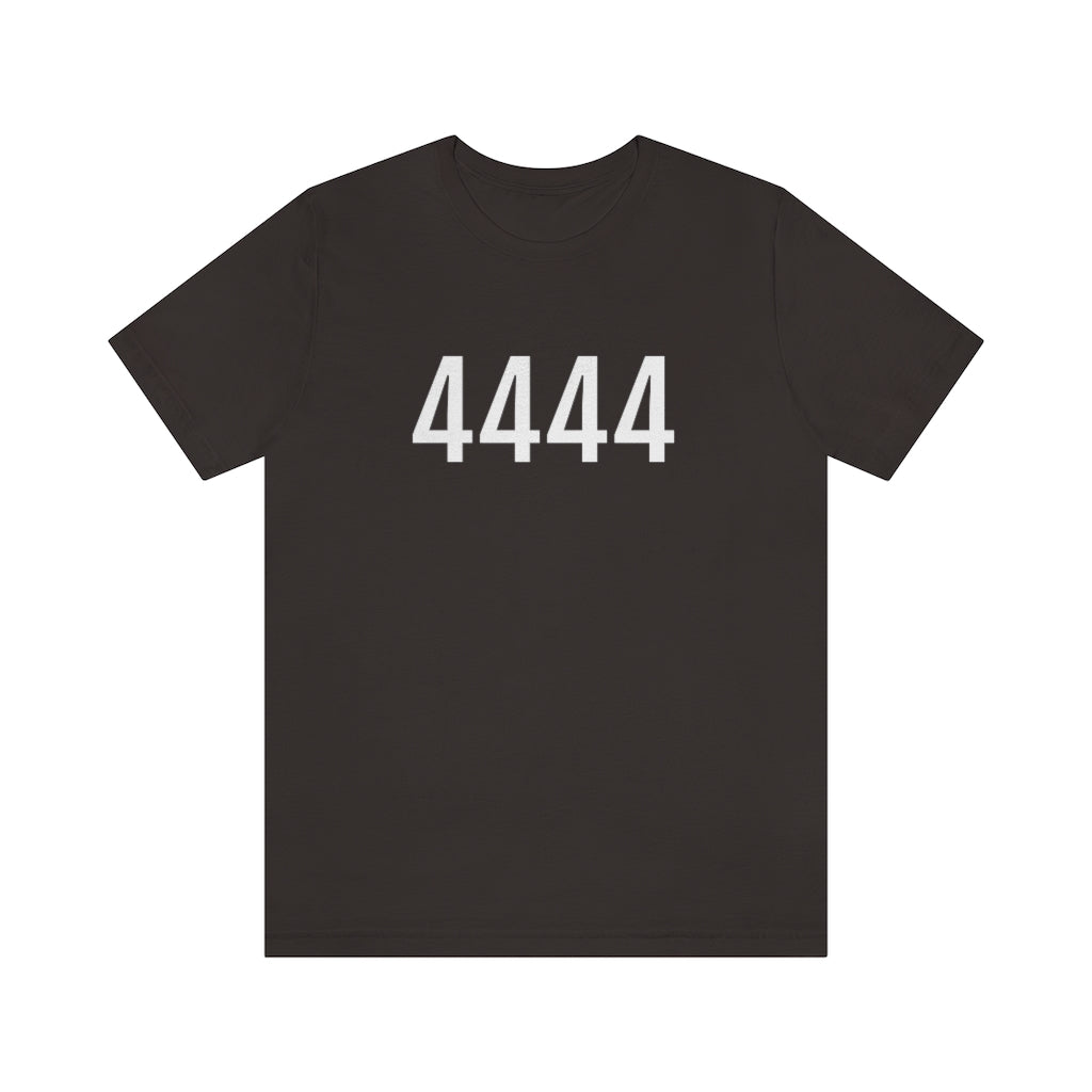 T-Shirt with Number 4444 On | Numbered Tee Brown T-Shirt Petrova Designs