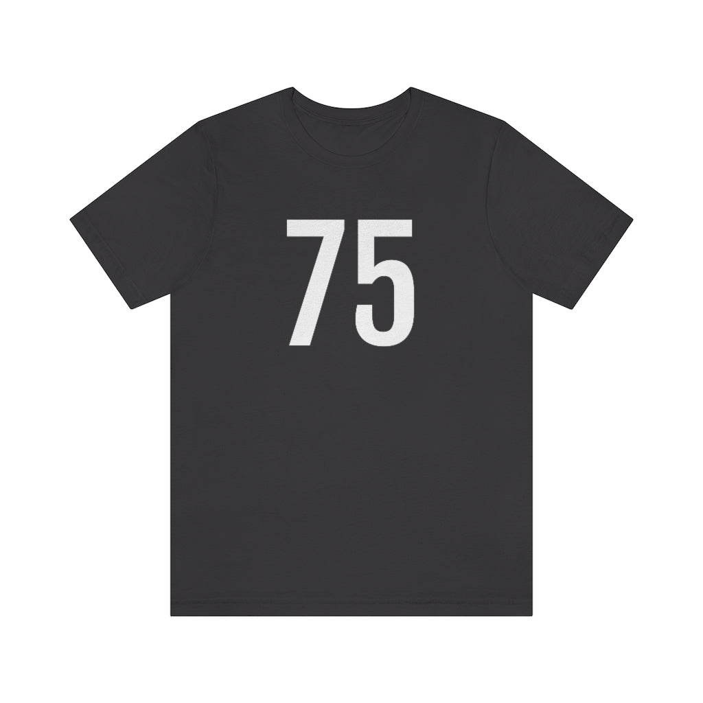 T-Shirt with Number 75 On | Numbered Tee Dark Grey T-Shirt Petrova Designs