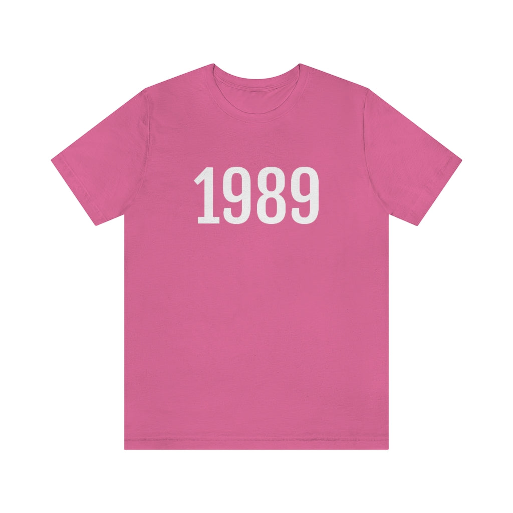 T-Shirt with Number 1989 On | Numbered Tee Charity Pink T-Shirt Petrova Designs