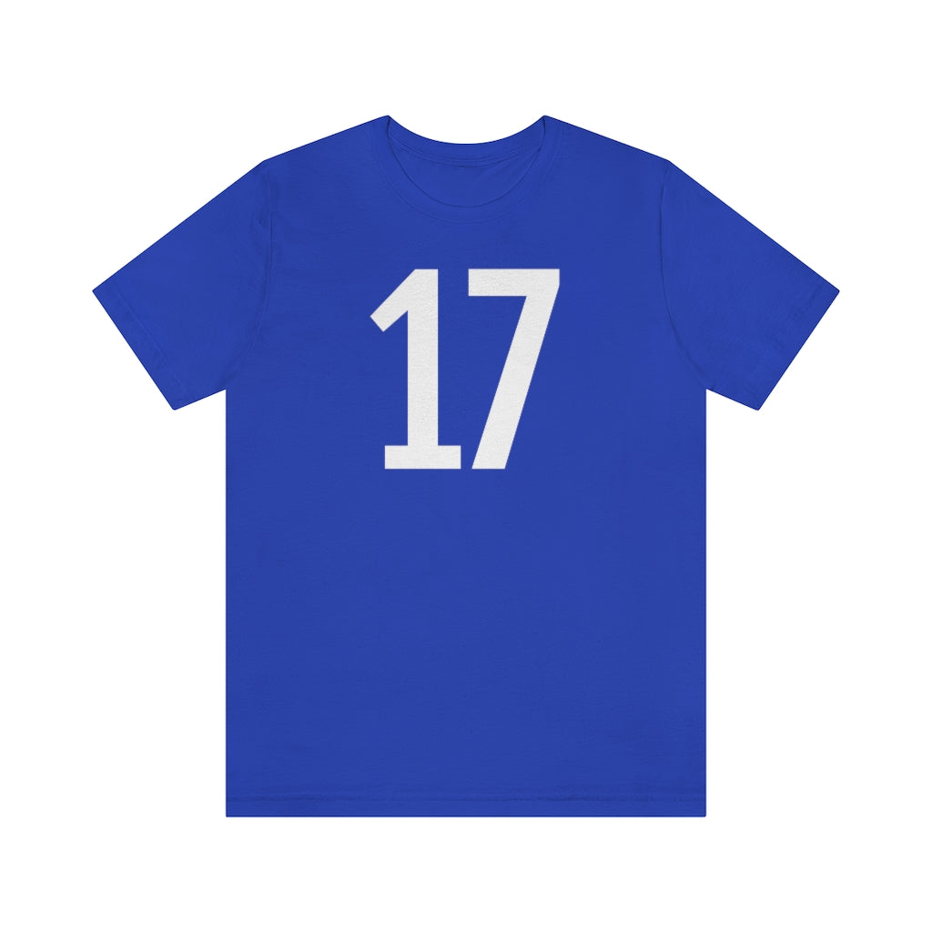 T-Shirt with Number 17 On | Numbered Tee True Royal T-Shirt Petrova Designs