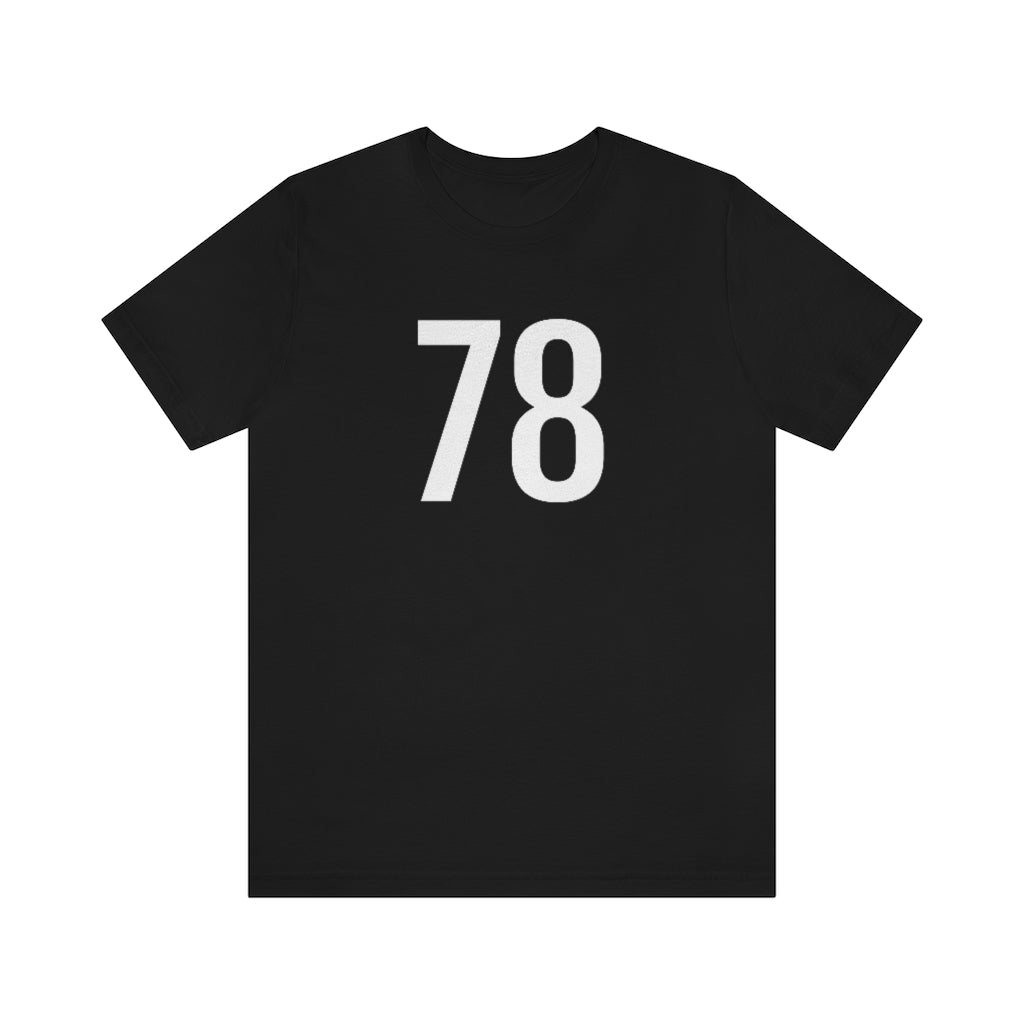 T-Shirt with Number 78 On | Numbered Tee Black T-Shirt Petrova Designs