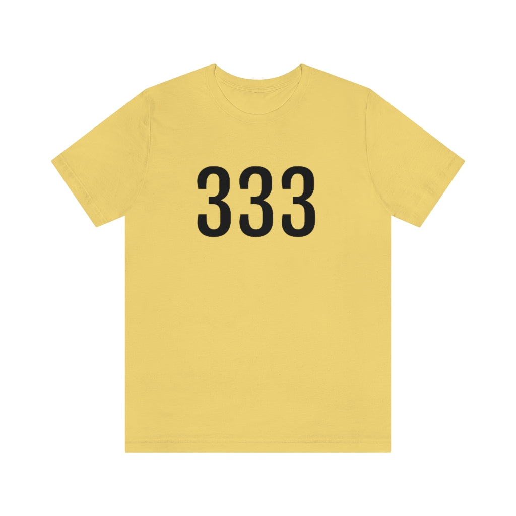T-Shirt with Number 333 On | Numbered Tee Yellow T-Shirt Petrova Designs