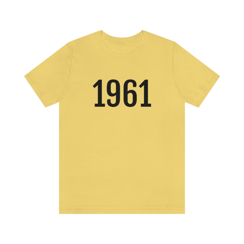 T-Shirt with Number 1961 On | Numbered Tee Yellow T-Shirt Petrova Designs