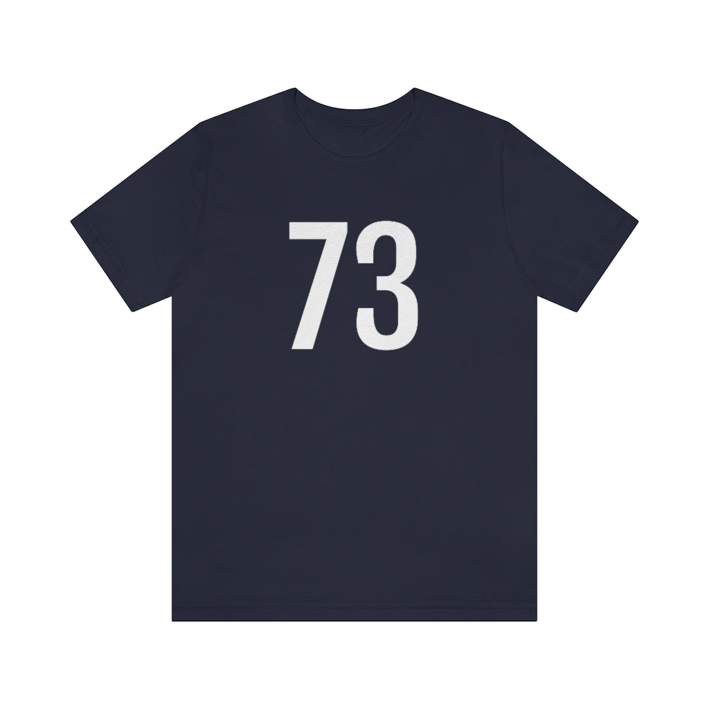 T-Shirt with Number 73 On | Numbered Tee Navy T-Shirt Petrova Designs
