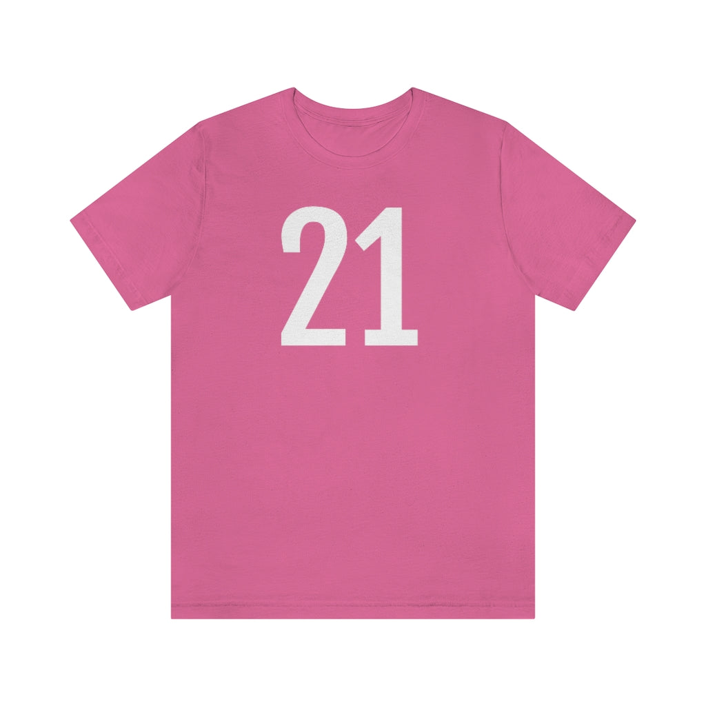 T-Shirt with Number 21 On | Numbered Tee Charity Pink T-Shirt Petrova Designs