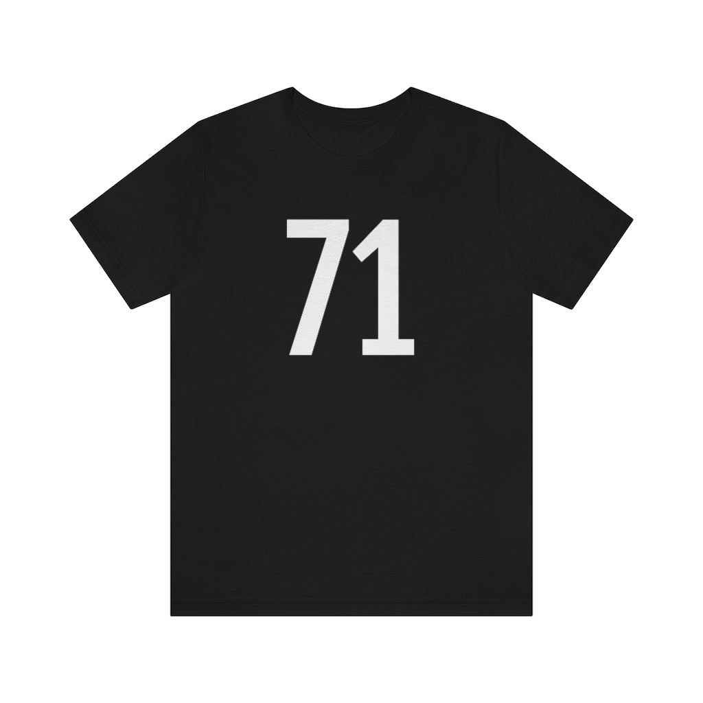 T-Shirt with Number 71 On | Numbered Tee Black T-Shirt Petrova Designs