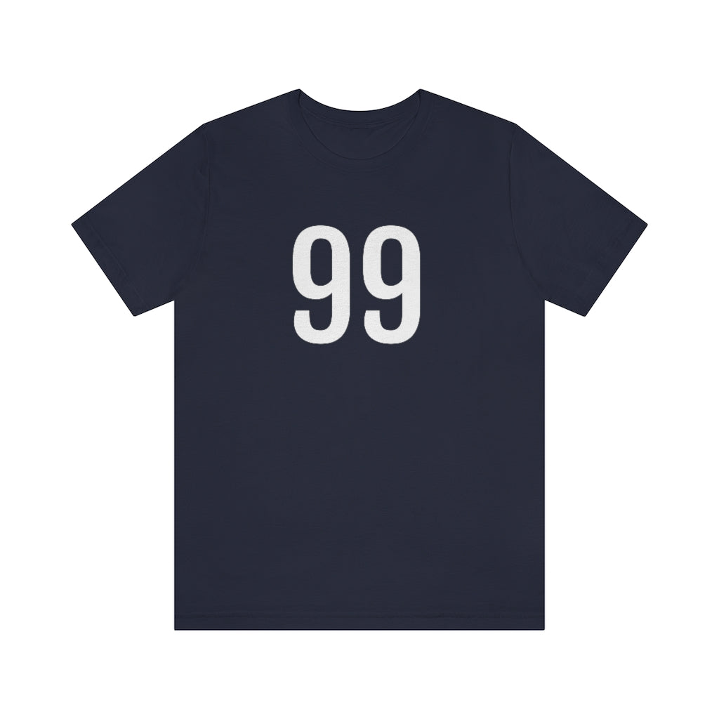 T-Shirt with Number 99 On | Numbered Tee Navy T-Shirt Petrova Designs