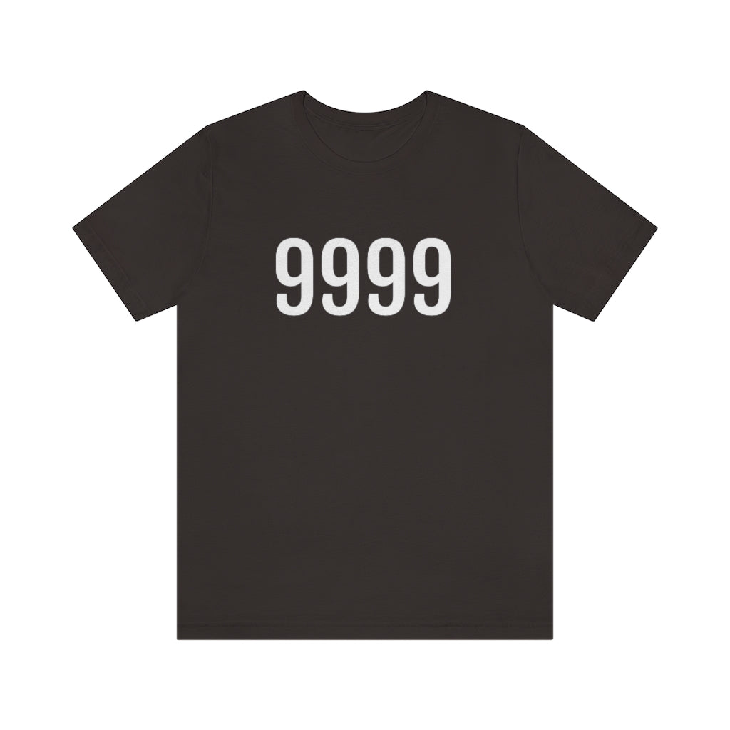 T-Shirt with Number 9999 On | Numbered Tee Brown T-Shirt Petrova Designs