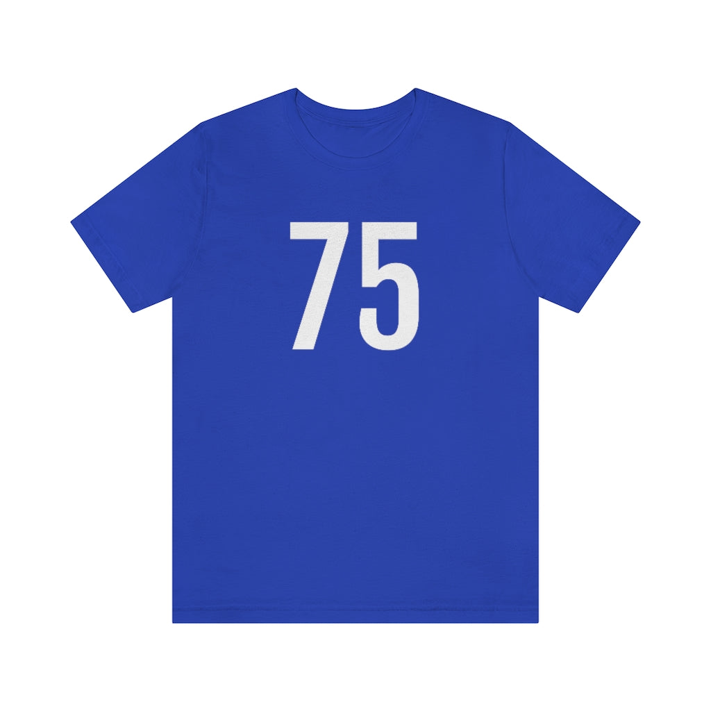T-Shirt with Number 75 On | Numbered Tee True Royal T-Shirt Petrova Designs