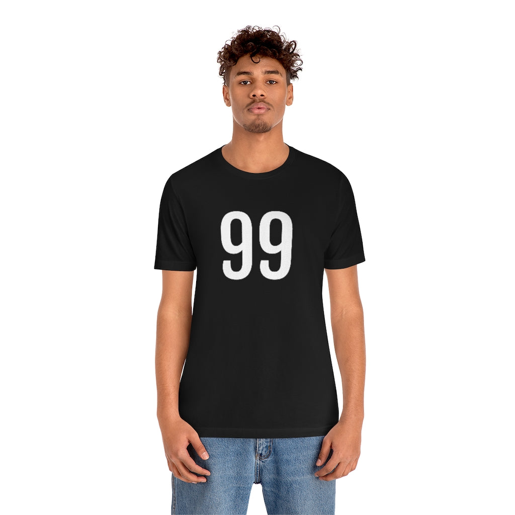 T-Shirt with Number 99 On | Numbered Tee T-Shirt Petrova Designs